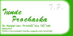 tunde prochaska business card